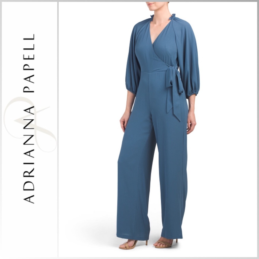 Adrianna Pappel Blue Bubble Sleeve Jumpsuit 🆕
